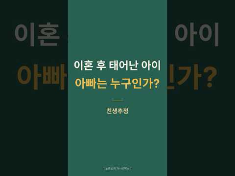 이혼 후 태어난 아이, 법적 아빠는 누구인가? 민법 844조 친생추정 완결편